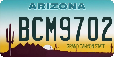 AZ license plate BCM9702