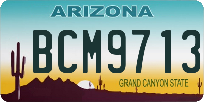 AZ license plate BCM9713