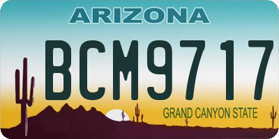 AZ license plate BCM9717