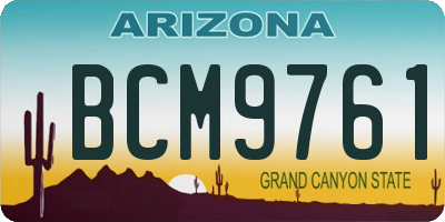 AZ license plate BCM9761