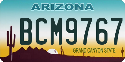 AZ license plate BCM9767