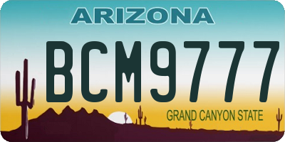 AZ license plate BCM9777