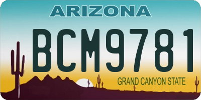 AZ license plate BCM9781