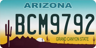 AZ license plate BCM9792