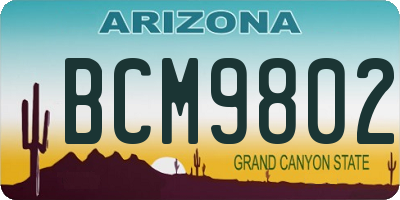 AZ license plate BCM9802