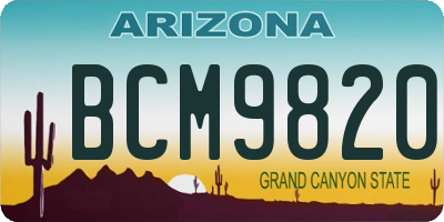 AZ license plate BCM9820