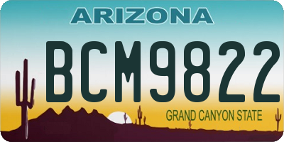 AZ license plate BCM9822