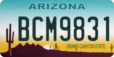 AZ license plate BCM9831