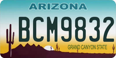 AZ license plate BCM9832