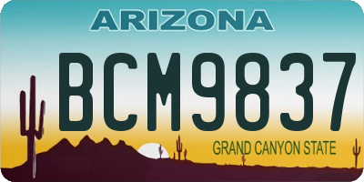 AZ license plate BCM9837