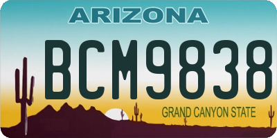 AZ license plate BCM9838