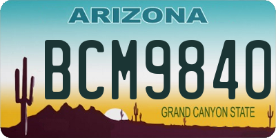 AZ license plate BCM9840