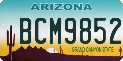 AZ license plate BCM9852