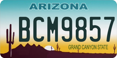 AZ license plate BCM9857