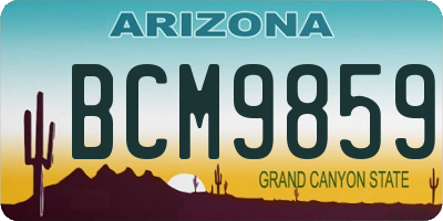 AZ license plate BCM9859