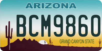 AZ license plate BCM9860