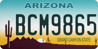 AZ license plate BCM9865