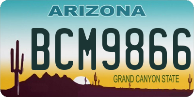 AZ license plate BCM9866