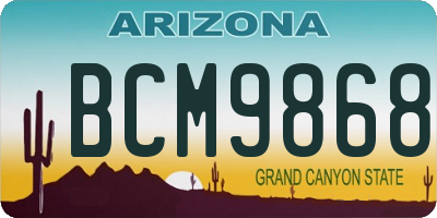 AZ license plate BCM9868