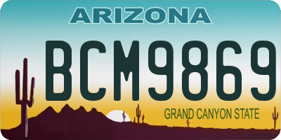 AZ license plate BCM9869