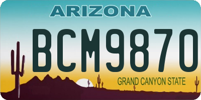 AZ license plate BCM9870