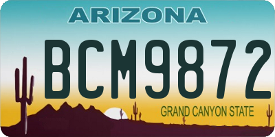 AZ license plate BCM9872