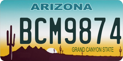 AZ license plate BCM9874