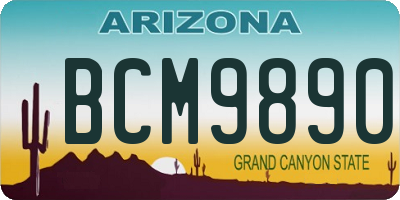 AZ license plate BCM9890