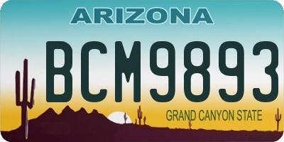 AZ license plate BCM9893