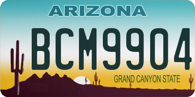 AZ license plate BCM9904