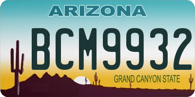 AZ license plate BCM9932