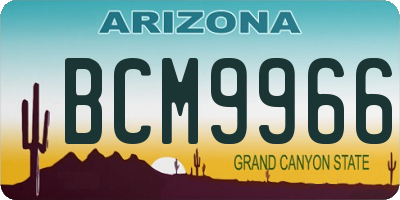 AZ license plate BCM9966