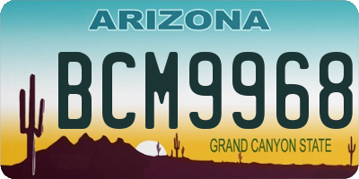 AZ license plate BCM9968