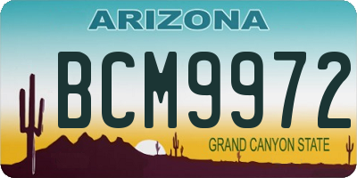 AZ license plate BCM9972