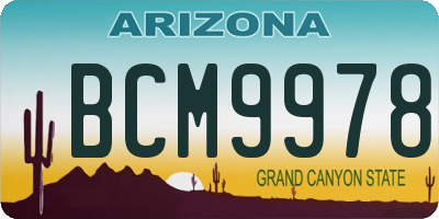 AZ license plate BCM9978