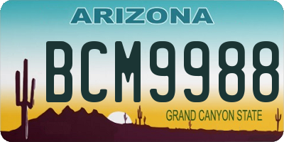 AZ license plate BCM9988