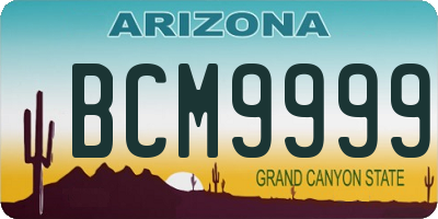 AZ license plate BCM9999