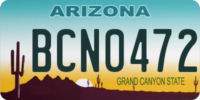 AZ license plate BCN0472