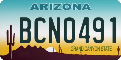 AZ license plate BCN0491