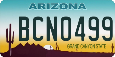 AZ license plate BCN0499