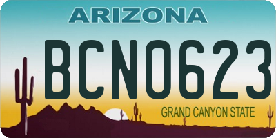 AZ license plate BCN0623