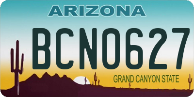 AZ license plate BCN0627