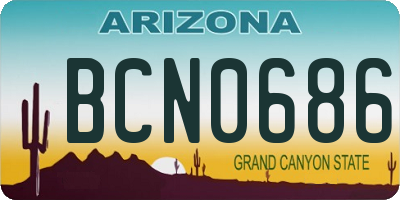 AZ license plate BCN0686