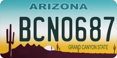 AZ license plate BCN0687