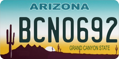 AZ license plate BCN0692