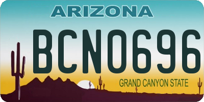 AZ license plate BCN0696