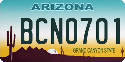 AZ license plate BCN0701