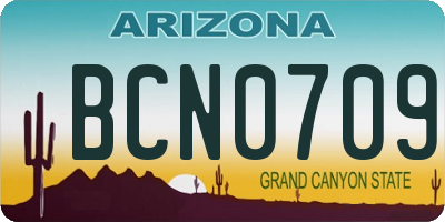 AZ license plate BCN0709