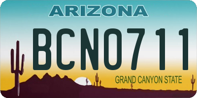 AZ license plate BCN0711