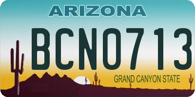 AZ license plate BCN0713